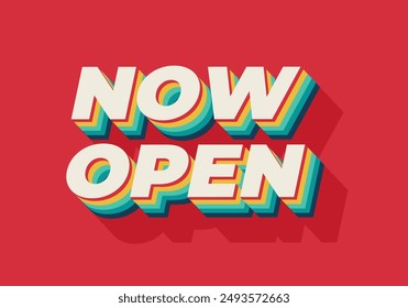 Now open. Text effect design in 3D style with good colors