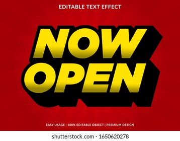 now open text effect template with bold type style and 3d text concept use for brand label and logotype 