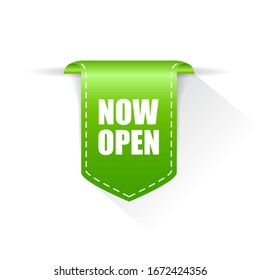 Now open vector ribbon on white background