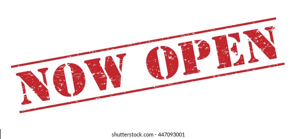 now open vector stamp on white background