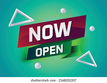now open word concept vector illustration with lines 3d style for social media landing page, template, ui, web, mobile app, poster, banner, flyer, background, gift card, coupon, label, wallpaper
