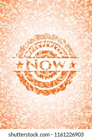 Now orange mosaic emblem