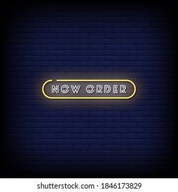 Now Order Neon Signs Style Text Vector
