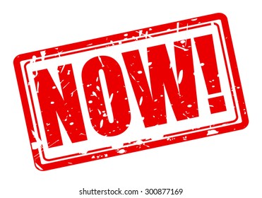 Now red stamp text on white