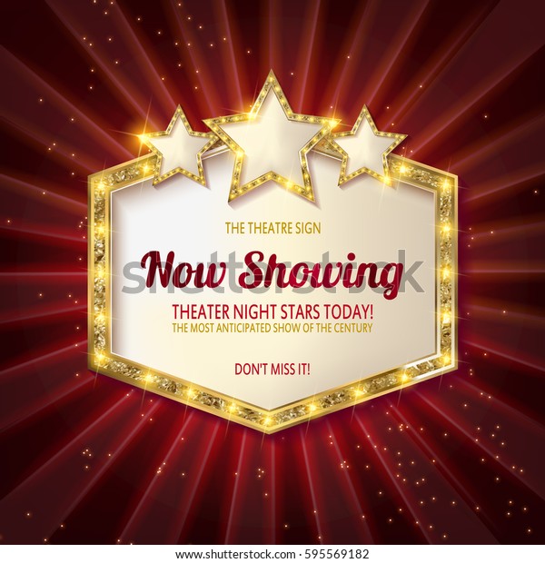 Now Showing Showtime Retro Signs Retro Stock Vector (Royalty Free ...