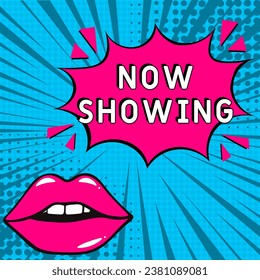 Jetzt Vector Design mit Cartoon zeigen, Comic Speech Bubble im Pop-Art-Stil. Jetzt Pop-Art Comicstil zeigen