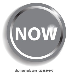 now silver  icon on white background