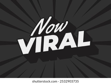 Agora viral. Design de efeito de texto para mídia social em estilo 3D e cores modernas