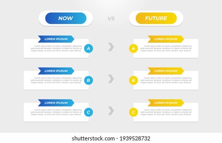 Now vs future infographics in flat design