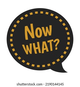 Now what flat icon. Graduating funny stickers, school party props, speech bubbles vector illustration. Modern photo design and decoration concept