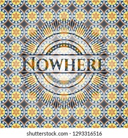 Nowhere arabic badge background. Arabesque decoration.