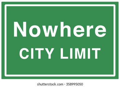 Nowhere City Limit Sign