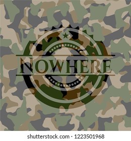 Nowhere on camouflaged texture
