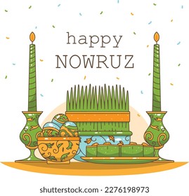 Nowruz comes, spring comes. Illustration
