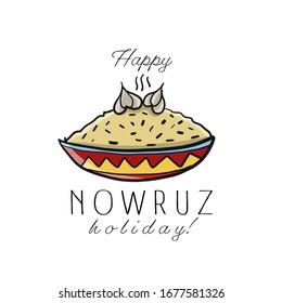 Nowruz greeting card. Iranian new year. Vector illustration svg