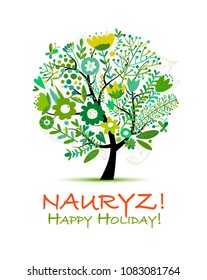 Nowruz holiday. Greeting card for your design