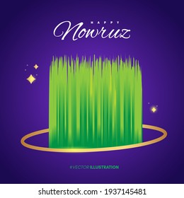 Nowruz Holiday Modern Background. Novruz Bayram In Azerbaijan. Green Grass Semeni.