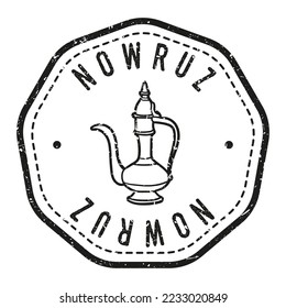 Cachet original de Nowruz Holiday. Création Image Vectorielle Badge Art. Badge De Qualité Festive Perse.