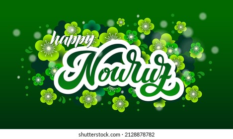 Nowruz elementos de diseño vectorial de vacaciones. Composición de Novruz en Año Nuevo persa. Grabación manuscrita.