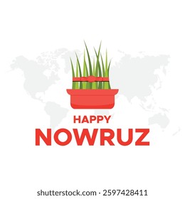 Nowruz holiday vector design elements. Novruz Persian New Year composition. Happy Nowruz Day or Iranian New Year Illustration.