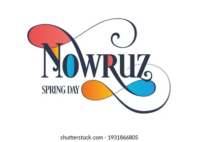 Nowruz spring holiday, typography  design