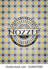 Nozzle arabic badge background. Arabesque decoration.