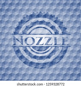 Nozzle blue hexagon emblem.