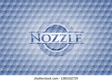 Nozzle blue polygonal badge. Vector Illustration. Detailed.