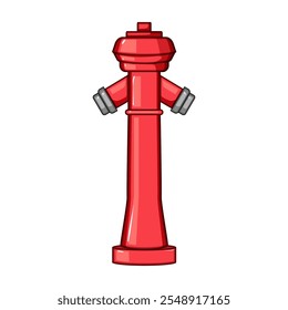 nozzle fire hydrant cartoon. connection maintenance, access protection, supply system nozzle fire hydrant sign. isolated symbol vector illustration