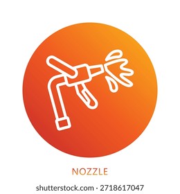 Düsen-Farbverlauf-Symbol Mini-Illustration, verwenden für moderne Konzept, Print, UI, UX-Kit, Web-und App-Entwicklung. Vektor verwandt mit Feuerwehrmann, Rettung und mehr