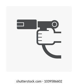 Nozzle Icon For Refueling With Natural Gas I.e. Compressed Natural Gas (CNG) And Liquefied Natural Gas (LNG). Device Is A Refueling Connection Technology For Fueling Alternative Fuel For Vehicle.