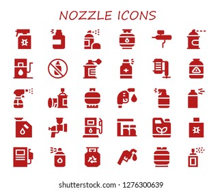  nozzle icon set. 30 filled nozzle icons. Simple modern icons about  - Spray, Gas, Airbrush, Spray paint, Gas station, Aerosol, Compressor, Gas fuel, Gasoline, Fuel station, Paint spray