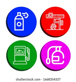 nozzle icon set. Collection of Spray, Gas station, Fuel station icons
