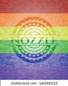 Nozzle lgbt colors emblem. Vector Illustration. Mosaic.