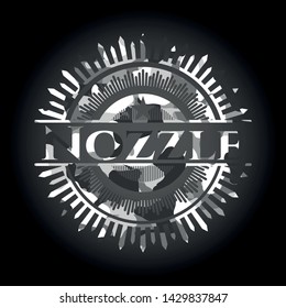 Nozzle on grey camouflage pattern