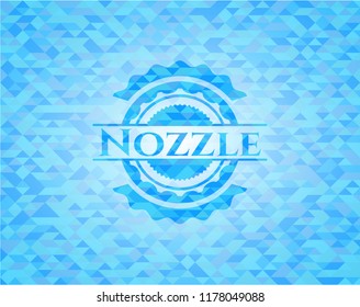 Nozzle realistic sky blue emblem. Mosaic background