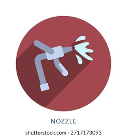 Boquilla Redondeada Icono De Color Plano Mini Ilustración, Uso Para El Concepto Moderno, Impresión, Ui, Ux Kit, Web Y Desarrollo De App. Vector Relacionado Con Bomberos, Rescate Y Más