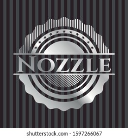 Nozzle silver badge or emblem. Vector Illustration. Mosaic.