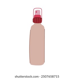 Botella de spray de boquilla de dibujos animados. Dispensador de gatillo, bomba atomizadora, boquilla de plástico recargable Spray botella signo. Ilustración vectorial de símbolo aislado