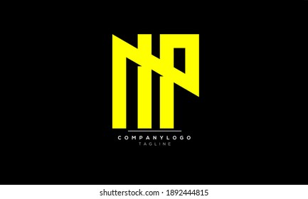 NP abstract initials monogram letter text symbol alphabet logo design