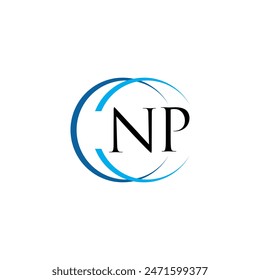 NP abstract monogram logo design. NP creative initials letter logo concept. NP vector letter design.
