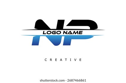 NP Creative Dynamic Logo Design Modern Company Branding Design Creative Monogram Latter Mark.