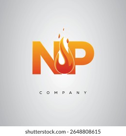 NP Creative Fire Letter Logo Design