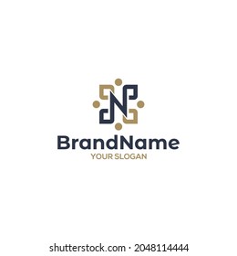 NP And D People Logo Design Vector