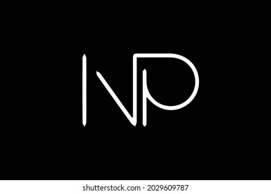 NP elegant logo with initials for company -vector