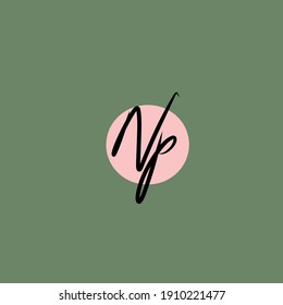 Np Np elegant style vector initial handwriting signature isolated