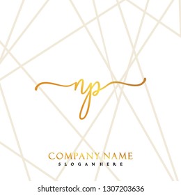 NP Initial Handwriting logo template vector