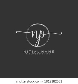 NP Initial handwriting logo vector