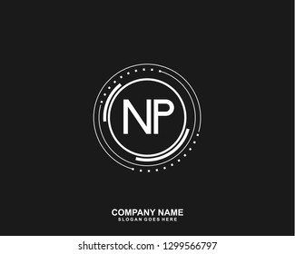 NP Initial letter geometric logo vector 