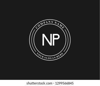 NP Initial letter geometric logo vector 